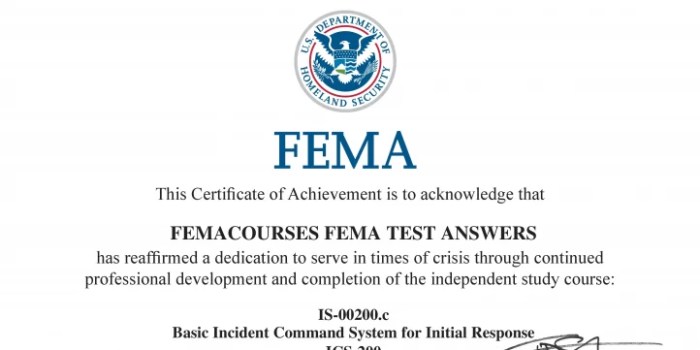 Fema is 800 d final exam answers